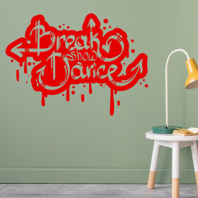 Veselá Stena Samolepka Break Dance Farba: červená, Veľkosť: 60 x 43 cm