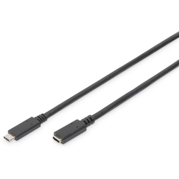 Digitus USB kábel USB 2.0 USB-C ® zástrčka, USB-C ® zásuvka 2.00 m čierna flexibilný, fóliové tienenie, tienenie pletivom AK-300210-020-S; AK-300210-020-S