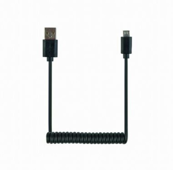 Gembird Micro USB krútený kábel 1.8 m / USB-A (M) - Micro USB (M) / čierna (CC-MUSB2C-AMBM-6)