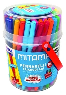 Mitama 62876 / Fixy umývateľné / 100 ks / 30 farieb / 3 mm / trojhranné (62876)