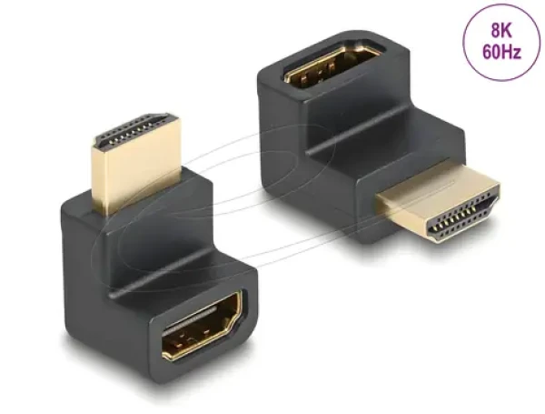 DeLock redukcia HDMI-A(M) HDMI-A(F) lomená čierna / Redukcia / High Speed HDMI s Ethernetom / 8K 60Hz (66458)