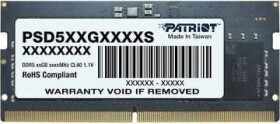 Patriot Signature 16GB (1x16GB) 5600MHz / SO-DIMM / DDR5 / CL46 / NON-ECC / Unbuffered / 1.1V (PSD516G560081S)