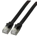 EFB RJ45 plochý patch kábel Cat6a čierna / Patch kábel / U/FTP / 5 m / 10Gbit/s (K5545SW.5)