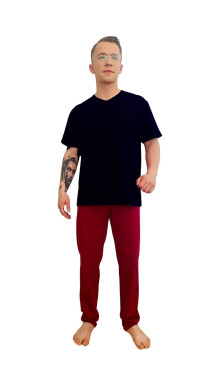 Pánske pyžamo De Lafense 624 Kevin w/r S-2XL kaštanově modrá XXL