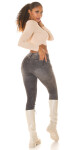 Sexy Musthave Highwaist Push-Up Jeans Used Look jeansblack