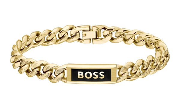 Hugo Boss Pozlátený náramok pre mužov Kassy Emblem 1580680 19 cm