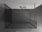 MEXEN/S - Kioto Sprchová zástena WALK-IN 100 x 75 x 30, transparent, meď kartáčovaná 800-100-075-221-65-00-030