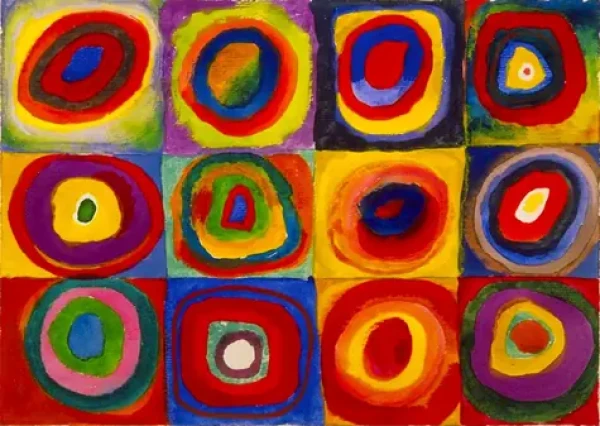 ENJOY Puzzle Vassily Kandinsky: Štúdia farieb - Štvorce s kruhmi