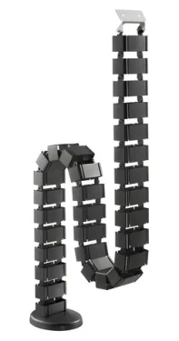 Powerton ERGO GANSO čierny / Organizér káblov / 30 článkov / oceľ, ABS / 1300 x 67 x 35 mm (WPECM1B)
