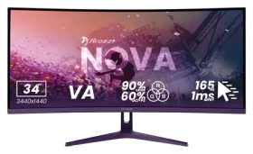 34" Arozzi Nova 34T2K165 fialová / Monitor / VA / UWQHD 3440x1440 / 21:9 / 165Hz / 1ms / 2x HDMI + 2x DP / VESA (AZ-NO-34T2K165-PP)
