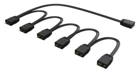 Akasa AK-CBLD13-85BK / RGB LED rozbočovač / 3-pin / 1 vstup na 6 výstupov / 85 cm (AK-CBLD13-85BK)