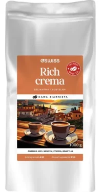 4Swiss Rich Crema 1 kg / Zrnková káva / čerstvo pražená (5906496181313)
