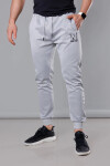 Světle šedé pánské teplákové kalhoty s potiskem model 18347910 šedá XXL - J.STYLE