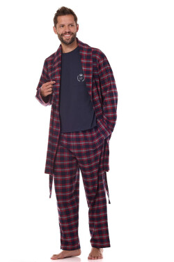 Pánske pyžamo L&L 2473 Ben cr/r M-3XL tmavě modrá XXL