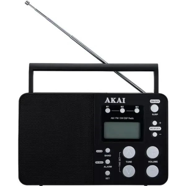 AKAI APR-200 Prenosné rádio čierna / FM / AUX / SW / LED displej / 1W (4905192533441)