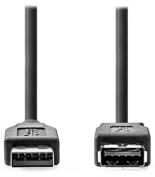 Nedis USB-A (M) - USB-A (F) 3.2 Gen1 3M čierna / Predlžovací kábel / 5 Gbps / okrúhly (CCGL61010BK30)