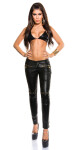 Sexy KouCla skinnyPants in leatherlook with skulls black