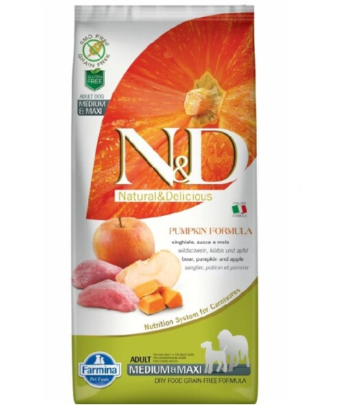 N&amp;D Dog Adult Medium Boar/Apple Grain-free - 2,5kg