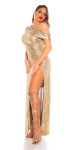 Sexy Koucla One-Shoulder Goddessdress with XXLSlit GOLD