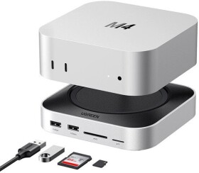 Ugreen Stacja dokująca 11w1 UGREEN CM841 USB-C / 3xUSB-A 3.2, 2xUSB-C 3.2, 2xUSB-A 3.0, NVMe, SD/TF (sivá)