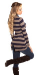 Trendy KouCla fine knit long jumper jeans collar Einheitsgroesse