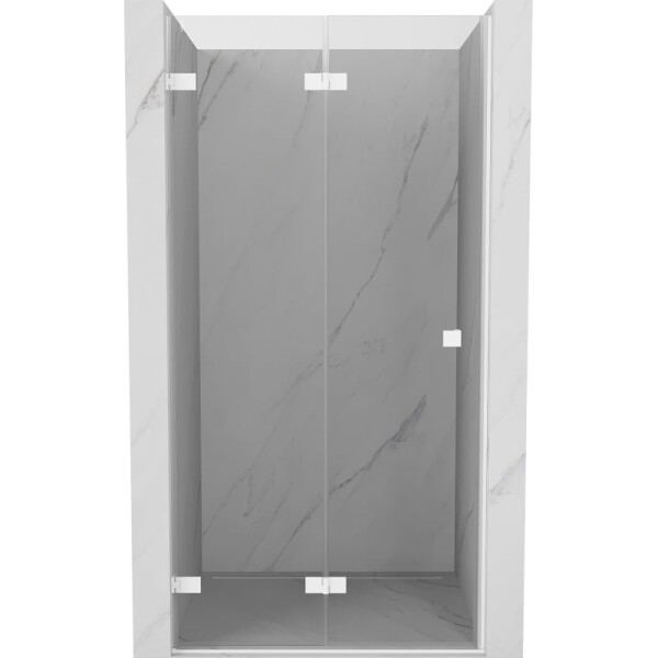 MEXEN/S - Lunar-F skladacie sprchové dvere ľavé 75, transparent, biela 836-075-000-20-00-L