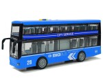 Mamido Naťahovacie autíčko dvojpatrový autobus 1:16 modrý