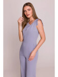 S407 Elegantný overal s asymetrickým výstrihom - holubičia sivá EU S