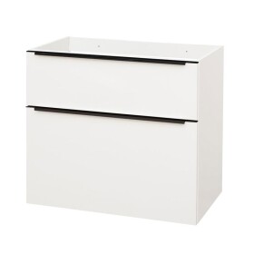 Mereo Mailo, kúpeľňová skrinka 81cm, biela, mat, čierne madlo CN541SB