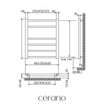 CERANO - Elektrický sušiak uterákov Domenico - 97 W - biela lesklá - 660x550 mm LIV-W-ER-6-55