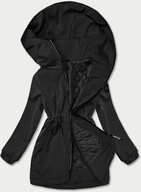 Čierna dámska bunda parka kapucňou (B8121-1) odcienie czerni