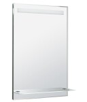 AQUALINE - Zrkadlo s LED osvetlením a policou 60x80cm, gombíkový vypínač ATH53
