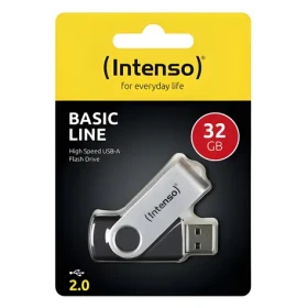 INTENSO Basic Line 32GB strieborno-čierna / Flash disk / USB 2.0 / čítanie 28 MB/s / zápis 6,5 MB/s (3503480)
