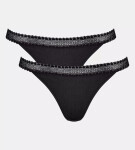 Dámske tangá GO Ribbed R C2P - BLACK - black 0004 - SLOGGI BLACK M