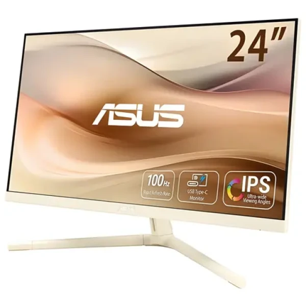 23.8" Asus VU249CFE-M béžová / Monitor / IPS / 1920x1080 / 100 Hz / Adaptive-Sync / USB-C / HDMI / VESA (90LM09JM-B01K70)