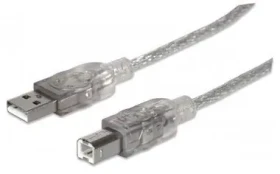 Manhattan Hi-Speed USB 2.0 Kábel AB M/M / 1.8m / strieborný (333405-MA)