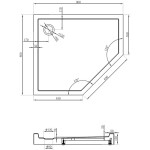 MEXEN - Flow+ päťboká sprchová vanička ľavá 90 x 80, čierna mat 46P708090LH