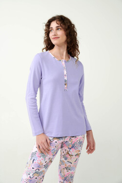 Bavlnené pyžamo Lavender Sweet 21300 - Vamp XL levandulová