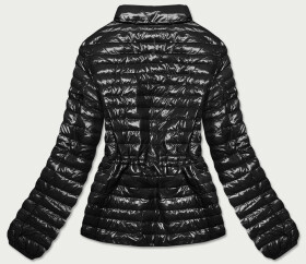 Černá lesklá dámská prošívaná bunda (N-6107-1) Barva: odcienie czerni, Velikost: