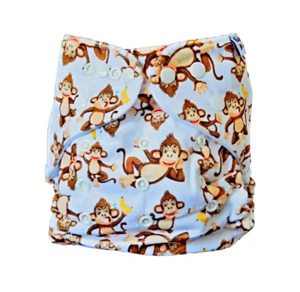 GaGa's Látková plienka AIO Hnedá opica minky (8594197442993)