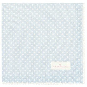 GREEN GATE Bavlnený obrúsok s čipkou Dotty Pale Blue