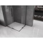 MEXEN/S - Velar Duo štvorcový sprchovací kút 90 x 80, transparent, šedá kartáčovaná 871-090-080-02-66