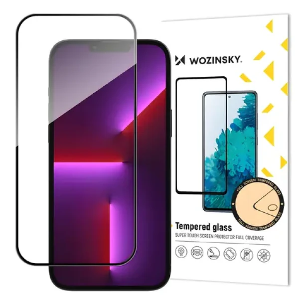 Wozinsky Tvrdené sklo pre Apple iPhone 14 Pro čierna / Tvrdené sklo / Case Friendly / plne lepené