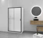 CERANO - Sprchovací kút Varone LINE Ľ/P - 6 mm - čierna matná, mliečne sklo - 120x70 - posuvný CER-DY505-90197