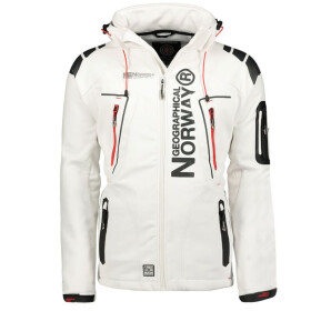 Geographical Norway Pánska rýchloschnúca športová bunda Techno MEN 056 BS3 biela s kapucňou (WU1060H/GN) pánska S