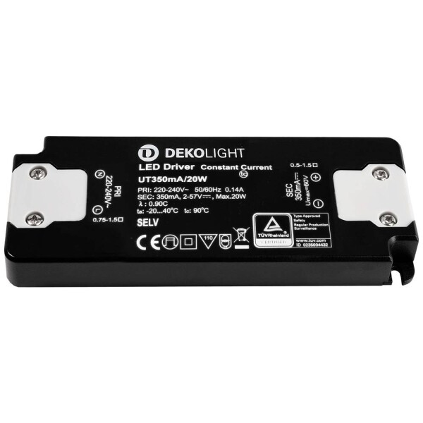 Deko Light FLAT, CC, UT LED driver konštantný prúd 20 W 0.35 A 2 - 57 V/DC; 862224