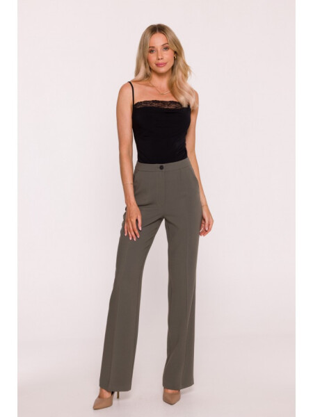S418 Nohavice s lakom - khaki EU XL