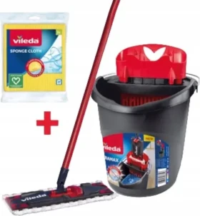 Vileda Mop Ultramax BOX s vedierkom / Mikrovlákno / Vyberateľná hlavica / Pranie do 60 ° C (177453)