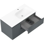 MEXEN/S - Orio kúpeľňová skrinka 90 cm s umývadlom Vela pravá, 2S, 1D, grafit mat/biela mat 91A13-09047-3-BBFFF66-W23P01