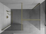 MEXEN/S - Kioto Sprchová zástena WALK-IN 105 x 80, transparent, zlatá 800-105-202-50-00-080